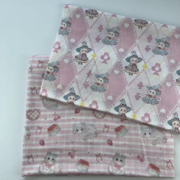 主图-01 Digital Printed Double Gauze Cotton Fabric – Korean INS Cartoon Design for Pajamas, Loungewear & Bedding