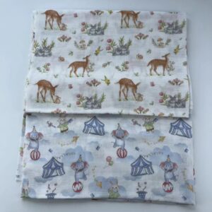 Digital Printed Double Gauze Cotton Fabric – Korean INS Cartoon Cotton for Pajamas, Baby Bedding & Homewear