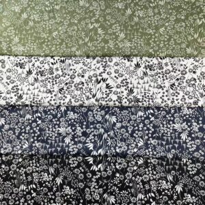 40s Cotton Poplin Floral Fabric – Vintage Meadow Print for Summer Apparel