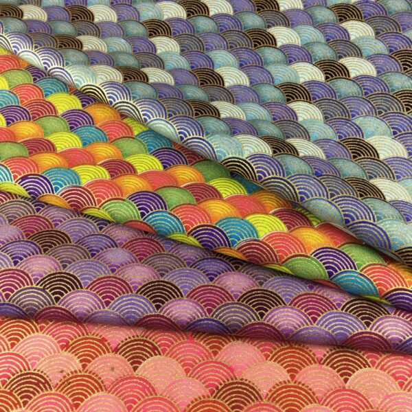 Gold Dust Floral Cotton Fabric – Shiny Printed Cloth for Stage Costumes & DIY Crafts