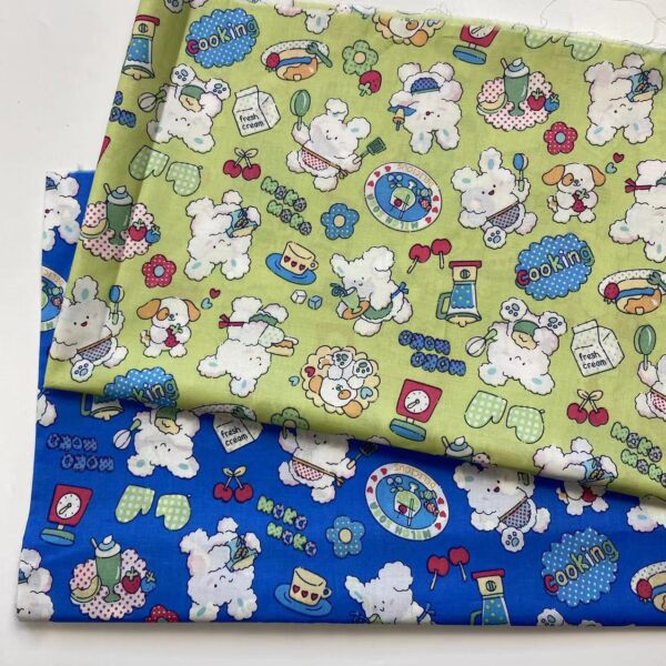 60s Cotton Poplin Cartoon Print Fabric – Kids Shirt & Pajama Material