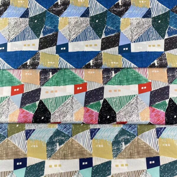 60s Cotton High-Density Poplin Geometric Print Fabric – Dress & Kidswear Material