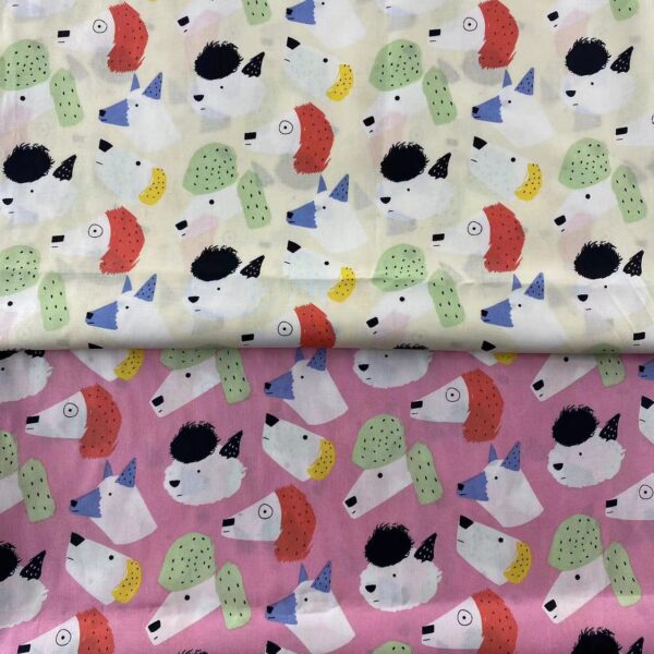 60s Cotton Cartoon Dog Print Fabric – Kidswear & Dress Material