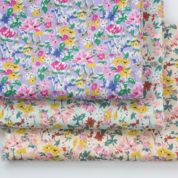 Cotton Poplin Printed Fabric – Vintage Floral Prints for Dresses & Kidswear