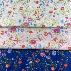 Fresh Floral Cotton Poplin Fabric – Lightweight Printed Cotton for Dresses & Kidswear