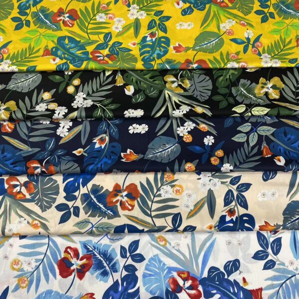 Hawaiian Cotton Fabric for Shirts and Beachwear – 100% Cotton Poplin Print