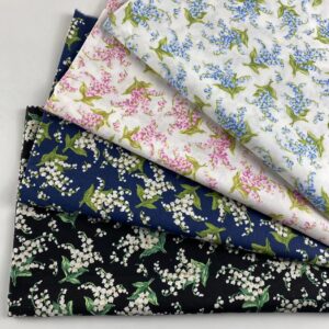 Vintage Floral Cotton Poplin Fabric – 100% Cotton Reactive Print Material for Dresses & Shirts