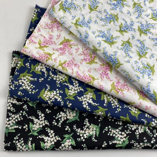 Vintage Floral Cotton Poplin Fabric – 100% Cotton Reactive Print Material for Dresses & Shirts