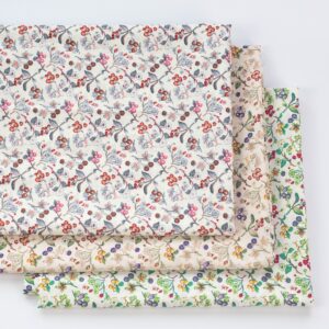 Pastoral Floral Printed Cotton Poplin Fabric – 100% Cotton for Summer Dresses & Kidswear