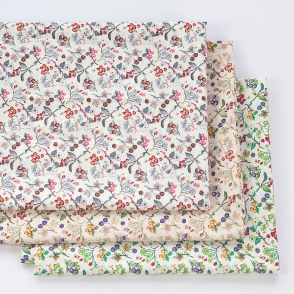 Pastoral Floral Printed Cotton Poplin Fabric – 100% Cotton for Summer Dresses & Kidswear