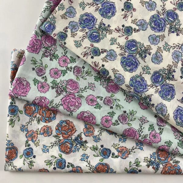 Mini Floral Cotton Poplin Fabric – 100% Cotton for Kids & Women Dresses