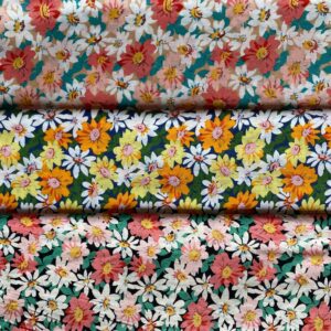 Floral Cotton Poplin Fabric – Soft Printed Fabric for Summer Dresses & Shirts