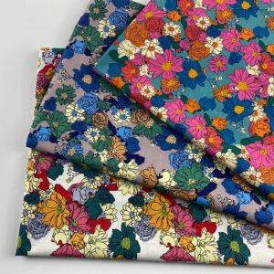 Fashion Floral Cotton Poplin Fabric – Soft Printed Cotton for Kidswear & Home Dresses