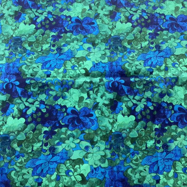 100% Cotton Jade Green Digital Printed Fabric — Oriental Elegance