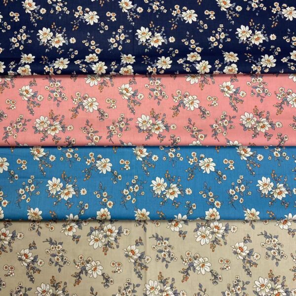 100% Cotton Printed Poplin Fabric – Country Floral Dress Material