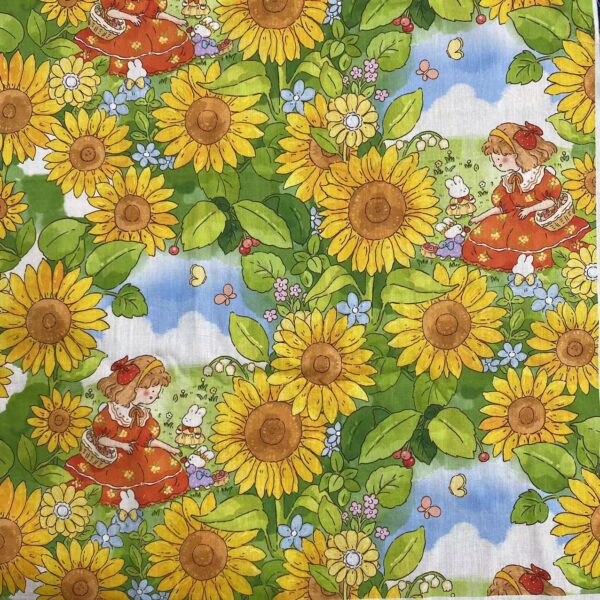 100% Cotton Digital Printed Fabric – Countryside Cartoon Design