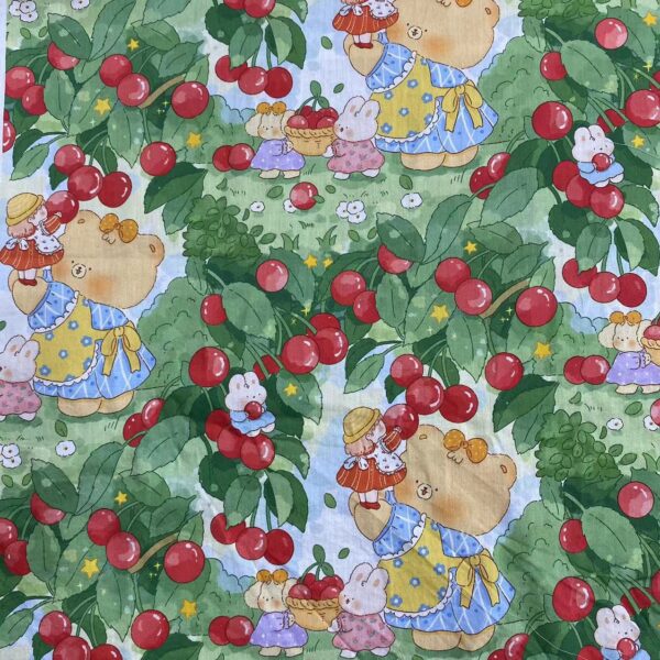 Cotton Digital Printed Fabric — Pastoral Cartoon Design DIY Craft Cloth