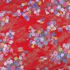 100% Cotton Red Vintage Woven Fabric — Floral Gold Print