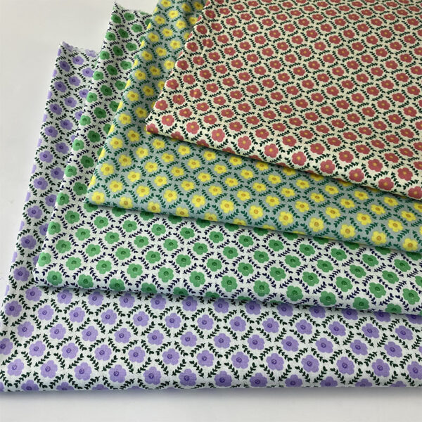 100% Cotton Floral Printed Fabric — Fresh Pastoral Poplin for Summer Wear