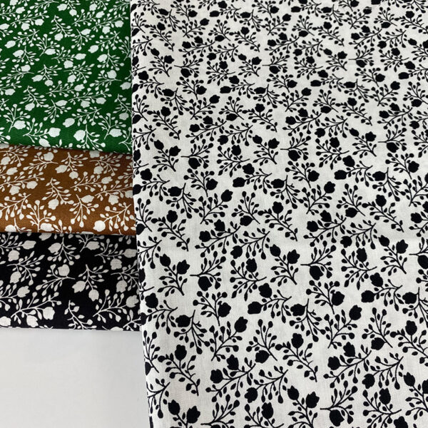 100% Cotton Retro Floral Printed Fabric — Hepburn-Style Poplin for Dresses