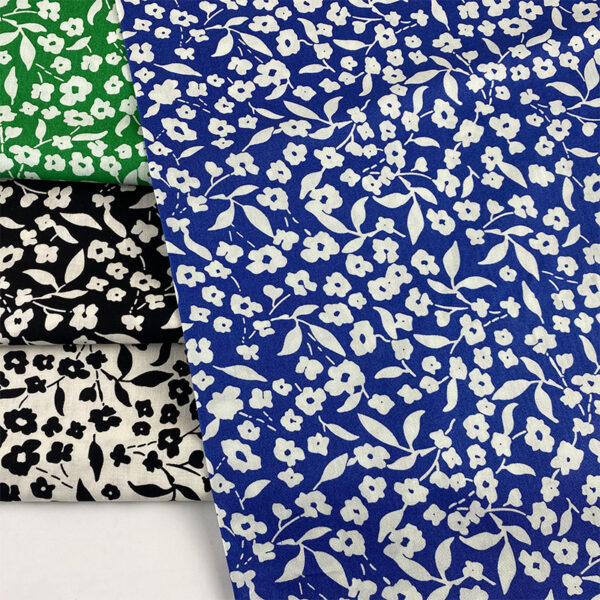 主图-02 100% Cotton Plain Weave Floral Printed Fabric — Summer Chic Poplin for Dresses