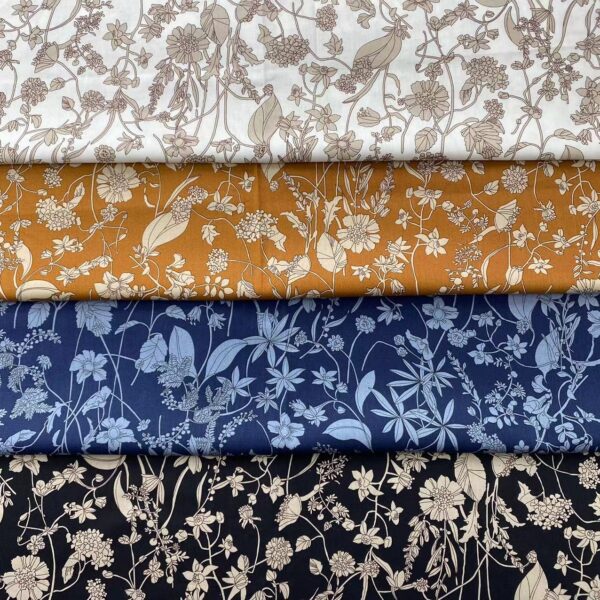 Cotton Poplin Printed Fabric — Vintage Pastoral Style for Kids & Adults