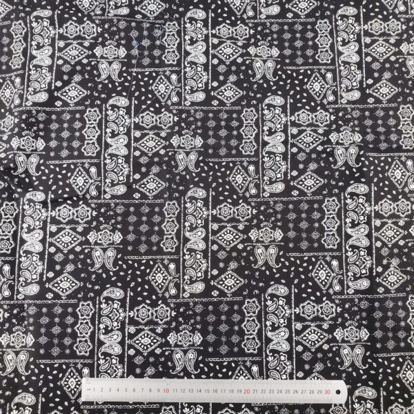 100% Cotton Paisley Poplin Fabric — Classic Bandana Shirt & Dress Material