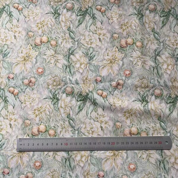 100% Cotton Digital Printed Fabric — Korean INS Oil Painting Style DIY Dress Material