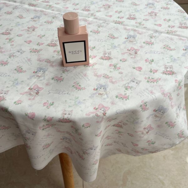 Korean INS Cat Print Cotton Fabric — Cute Digital Cotton for Kids & Women