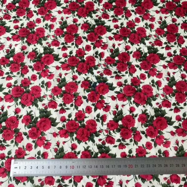 Pastoral Rose Wreath Digital Print 100% Cotton Fabric — Dresses, Kidswear & DIY