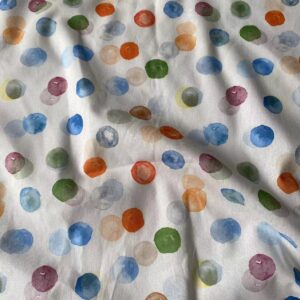 Colorful Polka Dot Digital Print Cotton Fabric — Kidswear, Pajamas & DIY