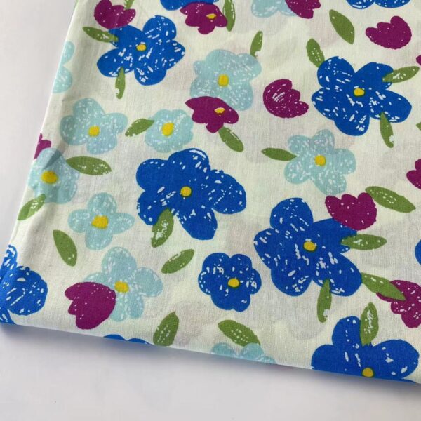 Sunflower Printed Cotton Fabric – 100% Cotton Reactive Poplin for Summer Dresses