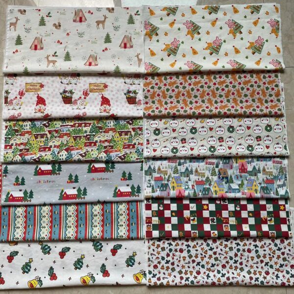 100% Cotton Christmas Digital Printed Fabric — DIY Holiday Sewing Cloth