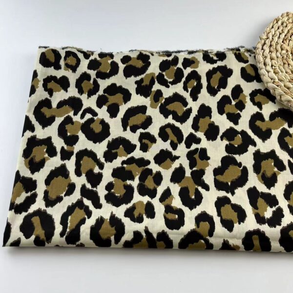 100% Cotton Leopard Print Poplin Fabric — DIY Shirt and Bag Material