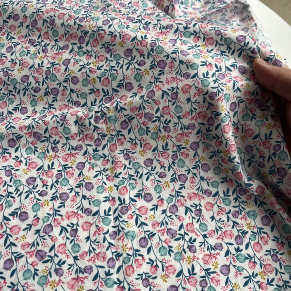 40s Cotton Poplin Printed Fabric – Country Small Floral Fabric for Shirt, Bag & DIY Sewing