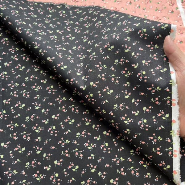 40s Cotton Poplin Reactive Print Fabric – Pastoral Small Floral Pattern for Shirts & DIY Sewing