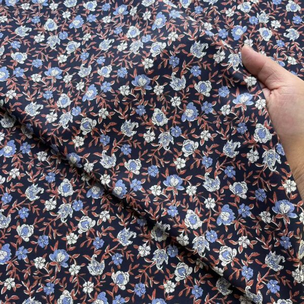 主图-02 40s Cotton Poplin Digital Print Fabric – Country Floral Pattern for Shirts & DIY Sewing