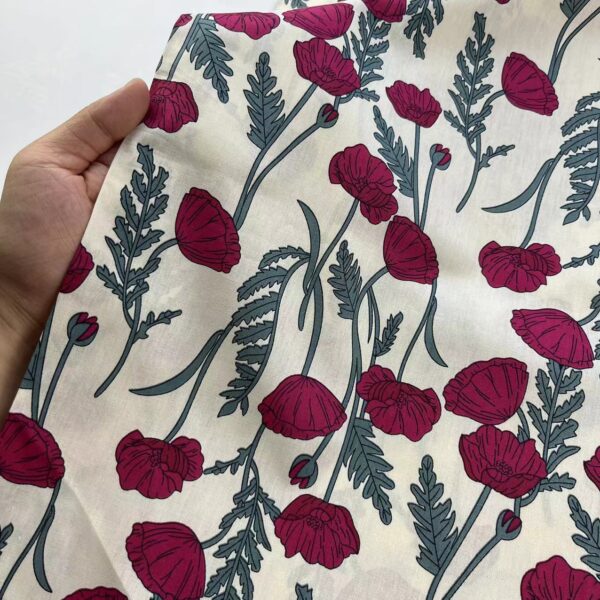 Soft Cotton Poplin Floral Fabric – Summer Country Style DIY Cloth