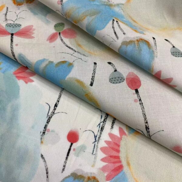 Premium Cotton Ink-Wash Print Fabric – Chinese Style for Kids & Women