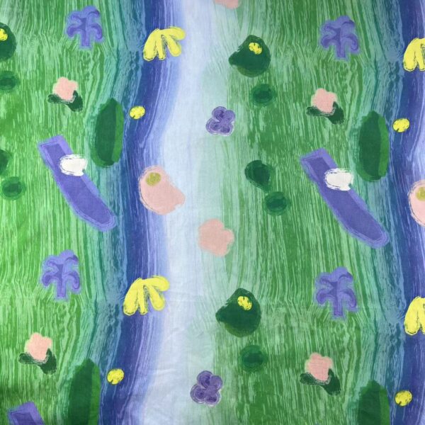 Gradient Cotton Digital Printed Poplin Fabric – Holiday Princess Dress Material