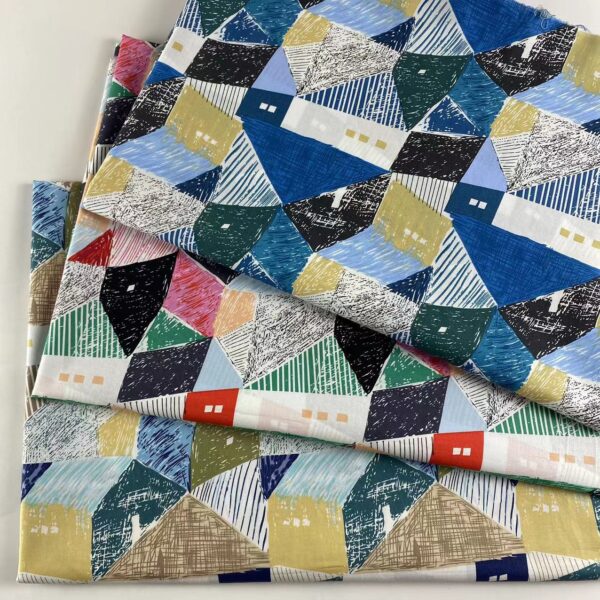 60s Cotton High-Density Poplin Geometric Print Fabric – Dress & Kidswear Material