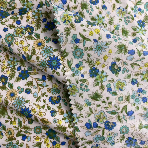 Dark Floral Twill Cotton Fabric – Rustic Style Dressmaking Material