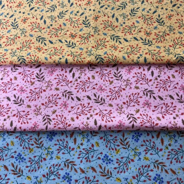 Vintage Brushed Cotton Floral Fabric – Warm Flannel Cotton for Jackets, Homewear & DIY Crafts