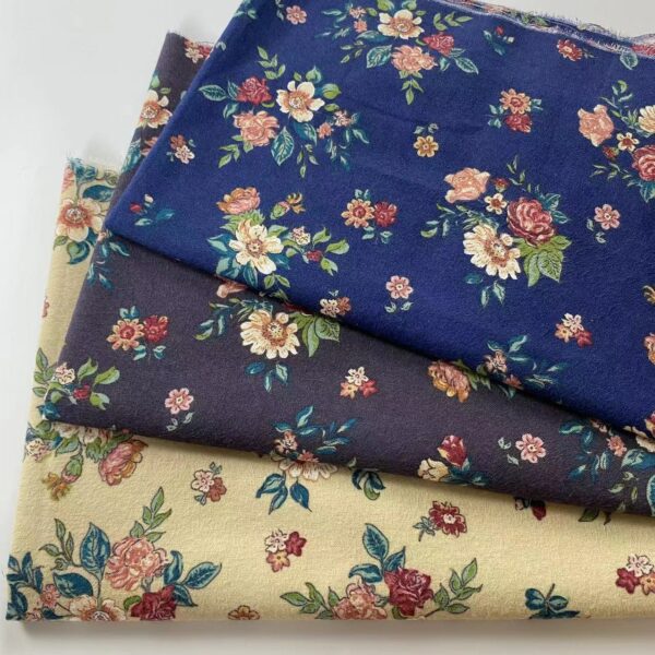 French Country Flannel Cotton Fabric – Thick Brushed Cotton for Winter DIY & Apparel