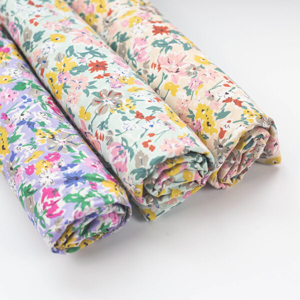 Cotton Poplin Printed Fabric – Vintage Floral Prints for Dresses & Kidswear