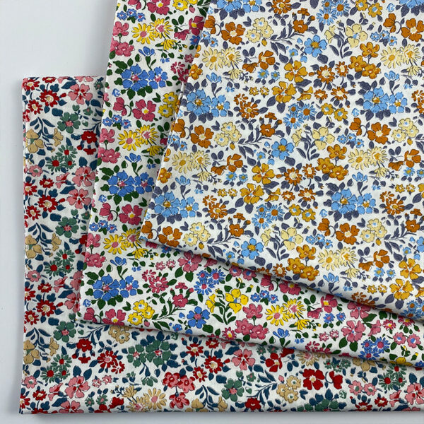 Botanical Print Cotton Fabric – 100% Cotton Reactive Print Material for Summer Dresses & Tops