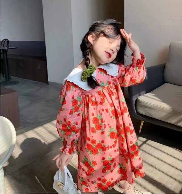 Rose Floral Printed Cotton Fabric – 100% Cotton Poplin for Dresses, Kidswear & Homewear