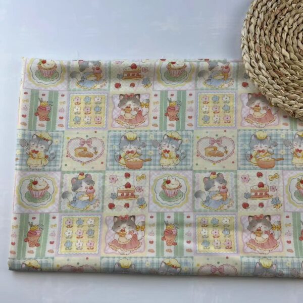 Tencel Rayon Digital Printed Fabric — Korean INS Cartoon Print for Pajamas & Homewear