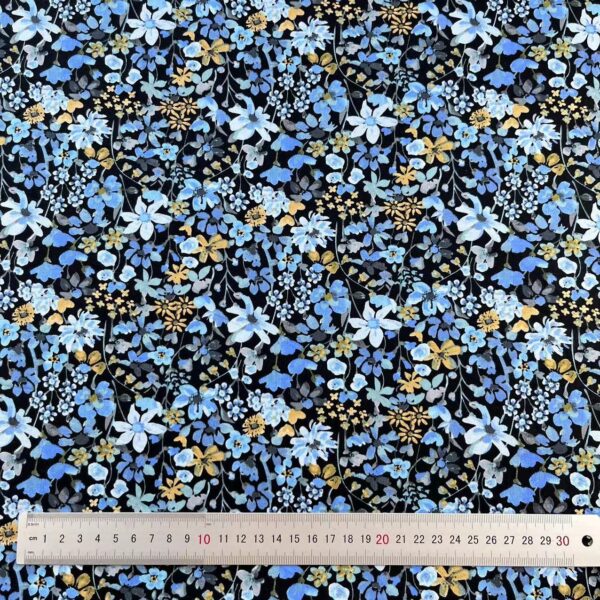 100% Cotton Poplin Floral Print Fabric — Soft Breathable DIY Cloth