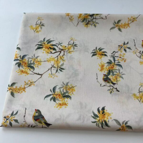 Cotton Digital Printed Fabric | Chinese Style Floral | Dress & DIY Sewing Fabric